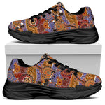 Australian Animals Pattern Print Black Chunky Shoes