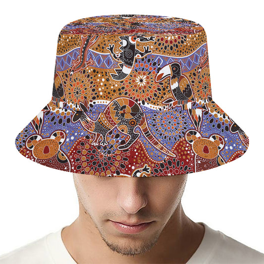 Australian Animals Pattern Print Bucket Hat