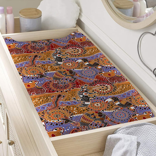 Australian Animals Pattern Print Changing Pad Cover