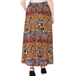 Australian Animals Pattern Print Chiffon Maxi Skirt