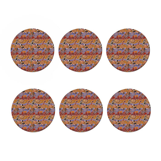 Australian Animals Pattern Print Coaster Set