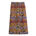 Australian Animals Pattern Print Cotton Front Slit Maxi Skirt