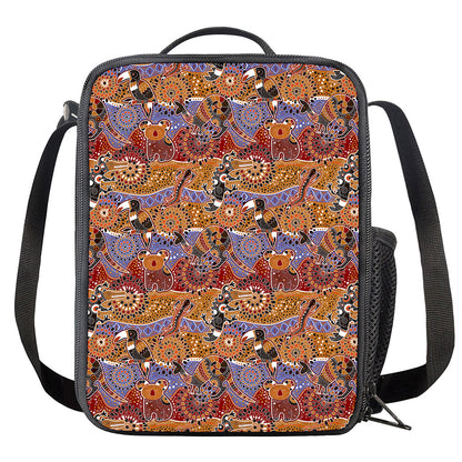 Australian Animals Pattern Print Crossbody Lunch Bag