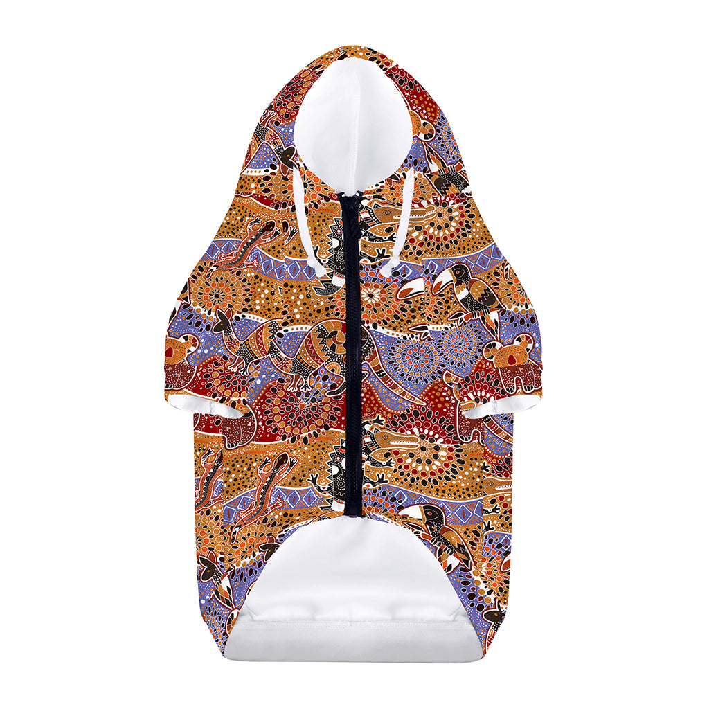 Australian Animals Pattern Print Dog Zip Up Hoodie