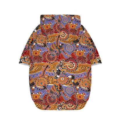 Australian Animals Pattern Print Dog Zip Up Hoodie