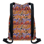 Australian Animals Pattern Print Drawstring Backpack