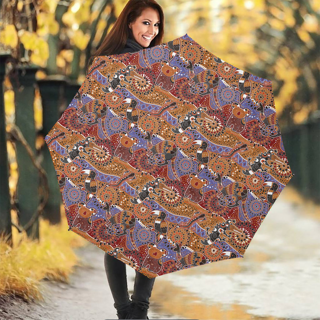 Australian Animals Pattern Print Foldable Umbrella