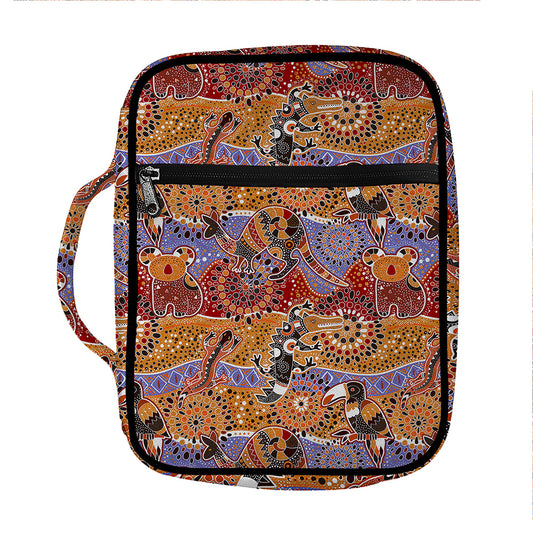 Australian Animals Pattern Print Front Pocket Bible Bag