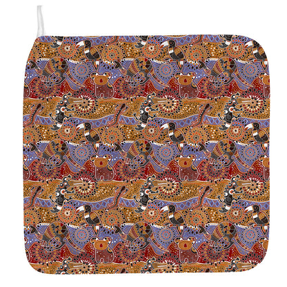 Australian Animals Pattern Print Hand Towel