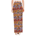 Australian Animals Pattern Print High Slit Maxi Skirt