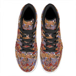 Australian Animals Pattern Print High Top Leather Sneakers