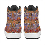 Australian Animals Pattern Print High Top Leather Sneakers