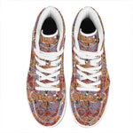 Australian Animals Pattern Print High Top Leather Sneakers