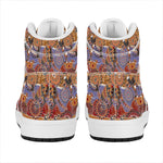Australian Animals Pattern Print High Top Leather Sneakers