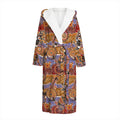 Australian Animals Pattern Print Hooded Bathrobe