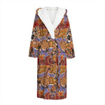 Australian Animals Pattern Print Hooded Bathrobe