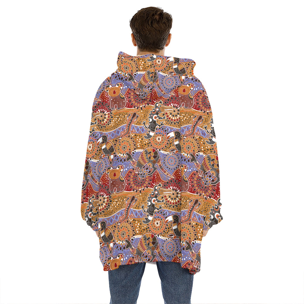 Australian Animals Pattern Print Hoodie Blanket