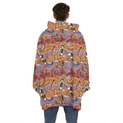 Australian Animals Pattern Print Hoodie Blanket