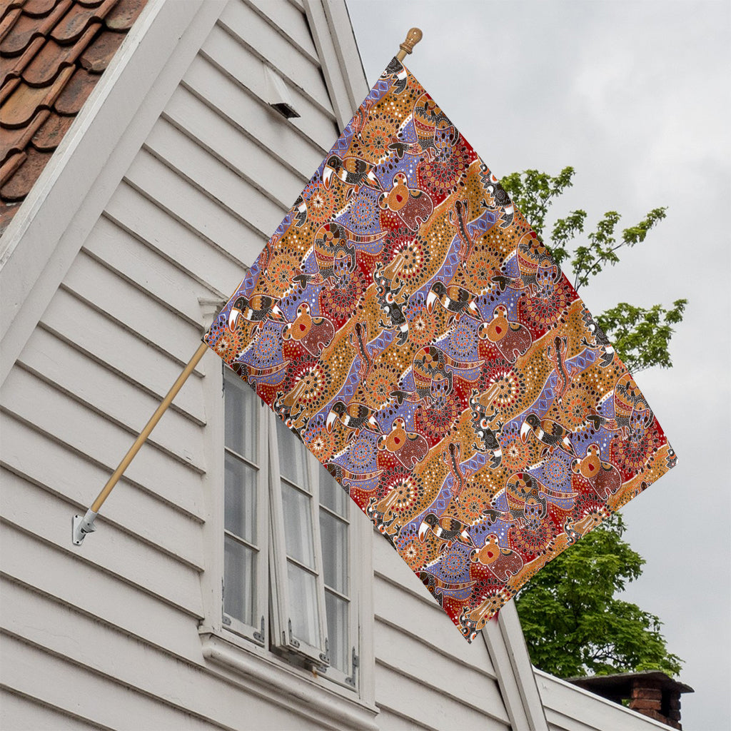 Australian Animals Pattern Print House Flag