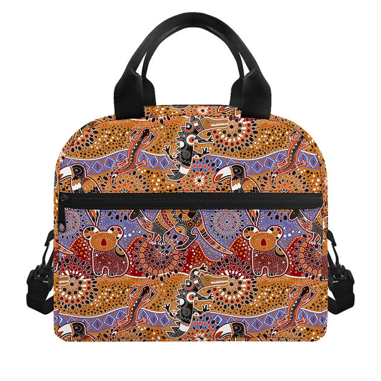 Australian Animals Pattern Print Insulated Lunch Bag