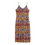 Australian Animals Pattern Print Jersey Midi Cami Dress