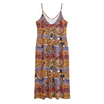 Australian Animals Pattern Print Jersey Midi Cami Dress