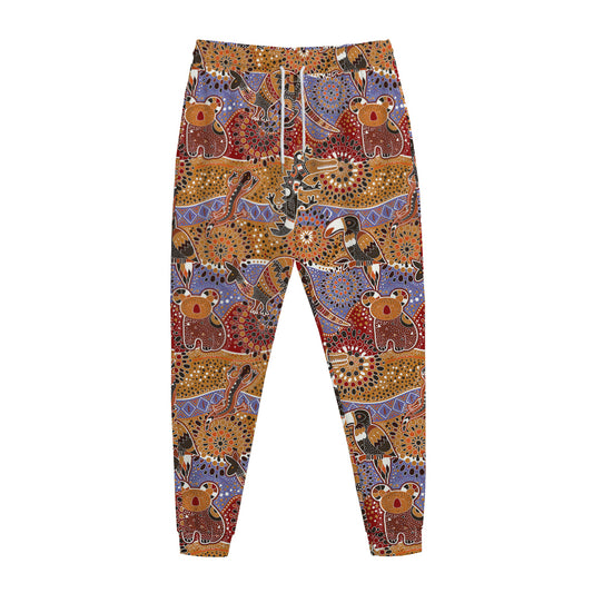 Australian Animals Pattern Print Jogger Pants