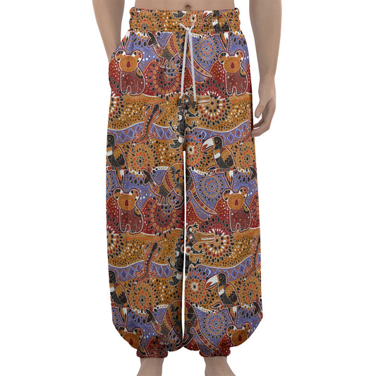 Australian Animals Pattern Print Lantern Pants