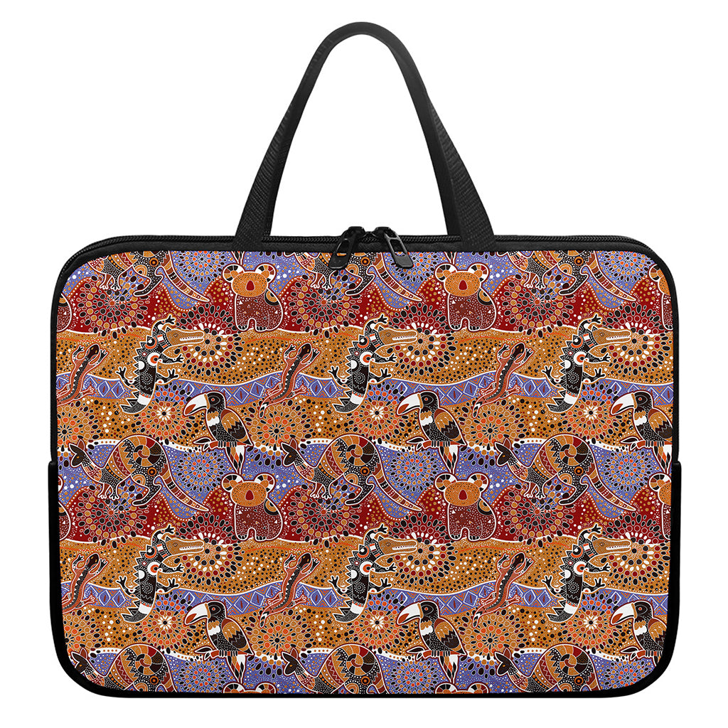 Australian Animals Pattern Print Laptop Sleeve With Handle