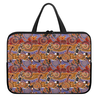 Australian Animals Pattern Print Laptop Sleeve With Handle