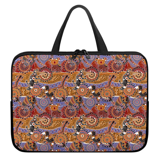 Australian Animals Pattern Print Laptop Sleeve With Handle