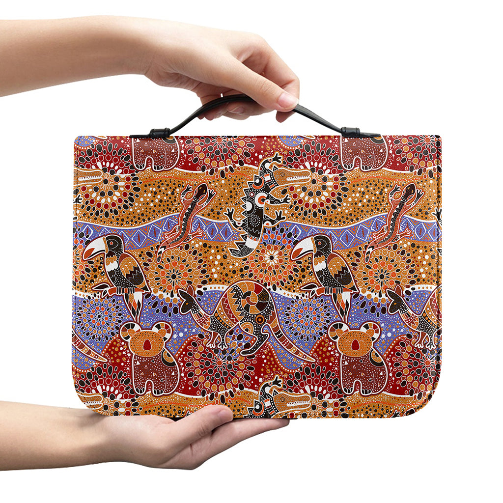 Australian Animals Pattern Print Leather Bible Cover