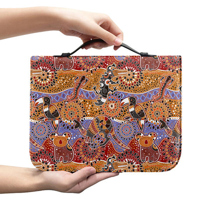 Australian Animals Pattern Print Leather Bible Cover