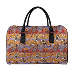 Australian Animals Pattern Print Leather Duffle Bag