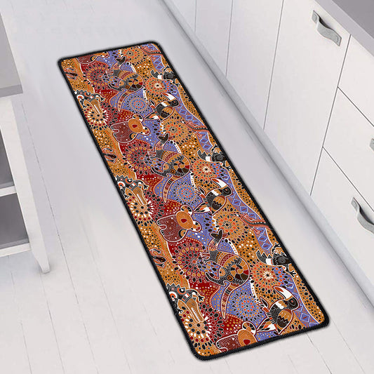 Australian Animals Pattern Print Long Kitchen Mat