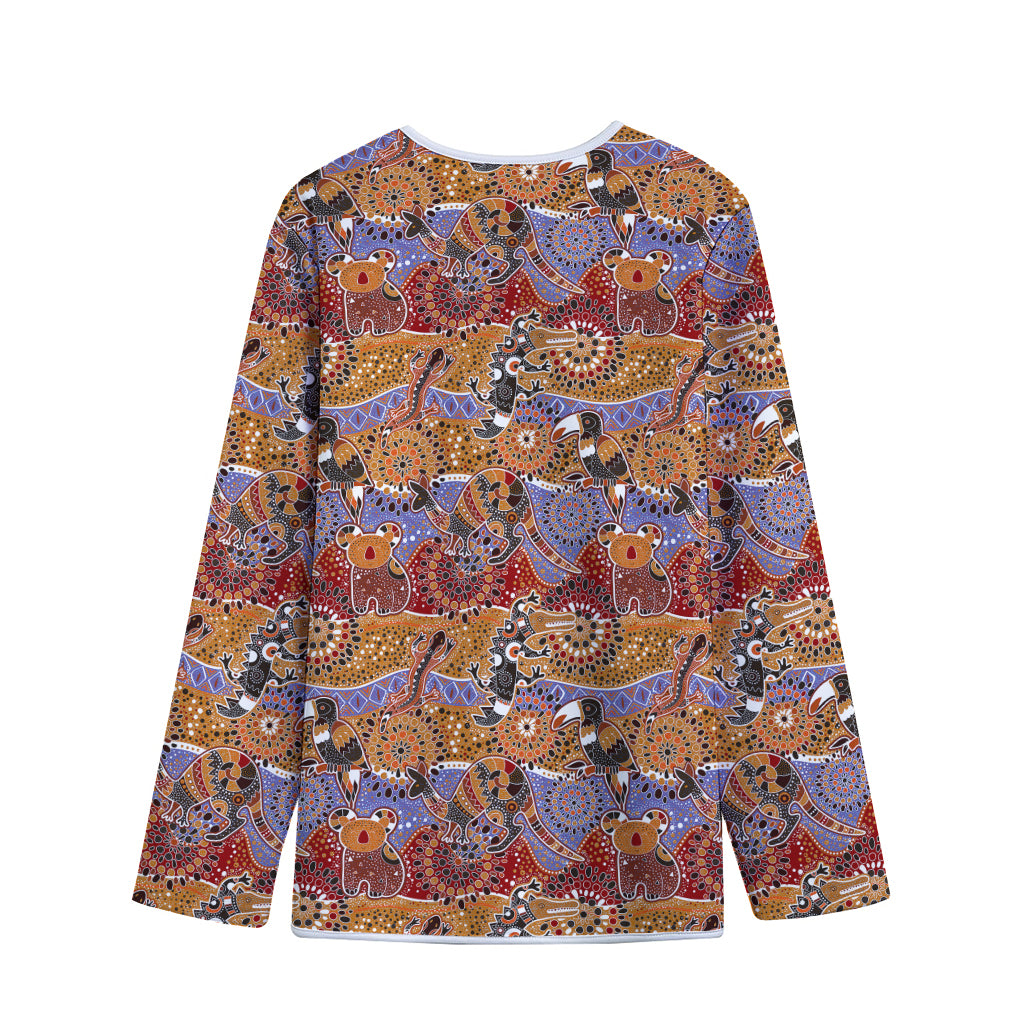 Australian Animals Pattern Print Long Sleeve Short Coat