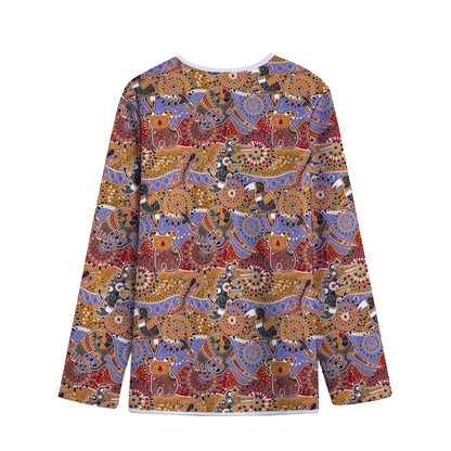 Australian Animals Pattern Print Long Sleeve Short Coat