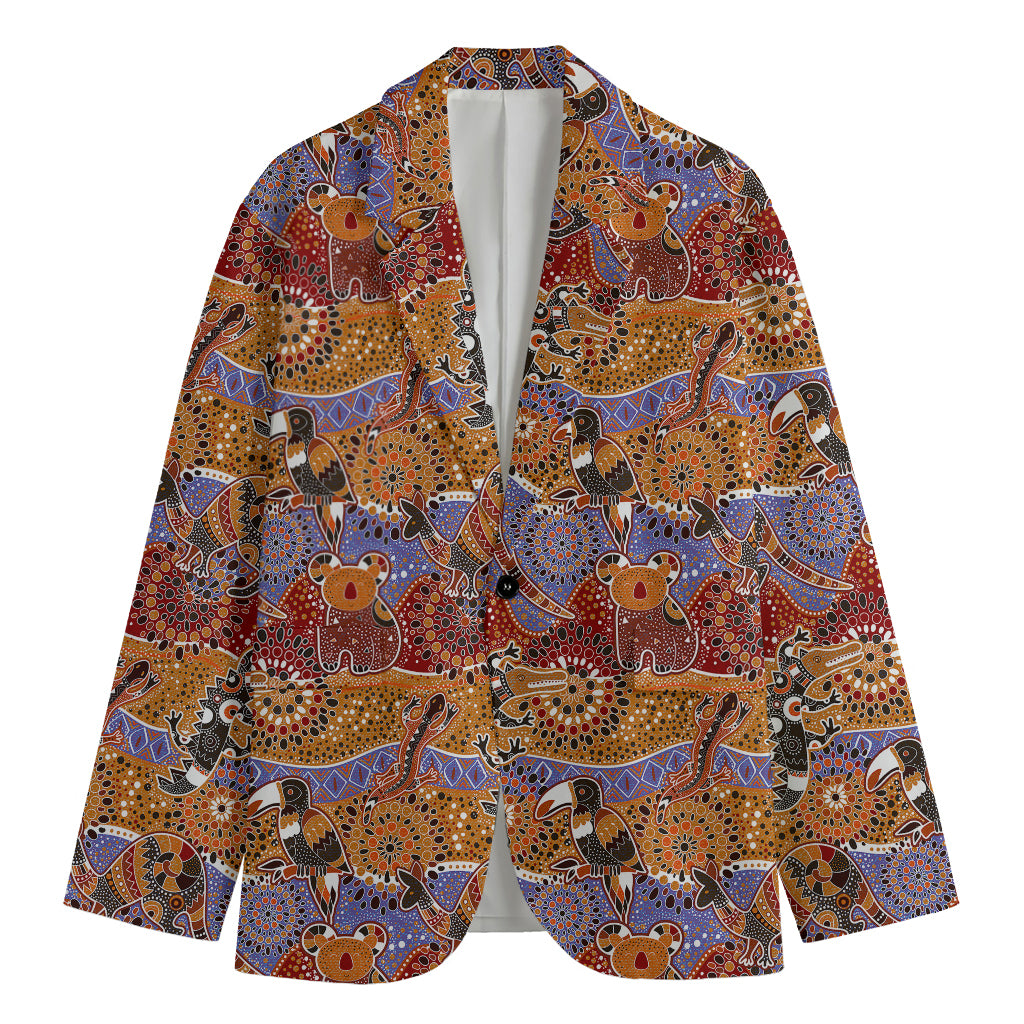 Australian Animals Pattern Print Men's Blazer