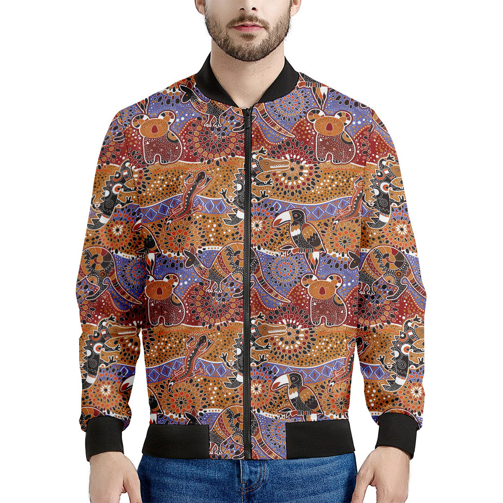 Australian Animals Pattern Print Men's Bomber Jacket