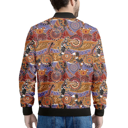 Australian Animals Pattern Print Men's Bomber Jacket