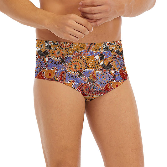 Australian Animals Pattern Print Men's Briefs