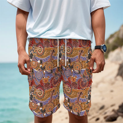 Australian Animals Pattern Print Men's Cargo Shorts