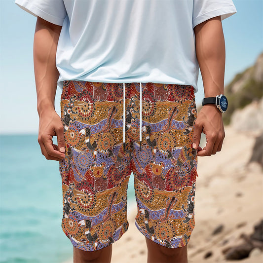 Australian Animals Pattern Print Men's Cargo Shorts