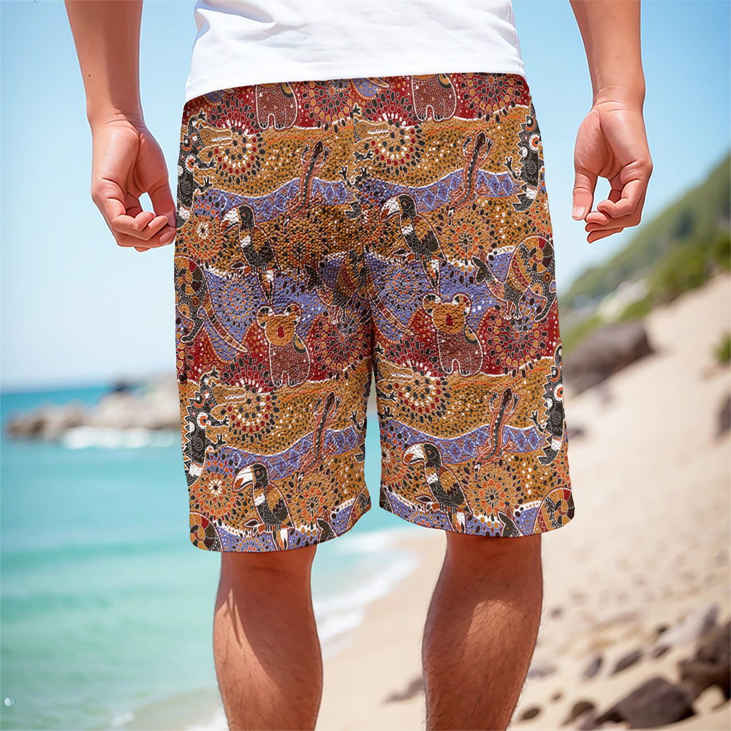 Australian Animals Pattern Print Men's Cargo Shorts