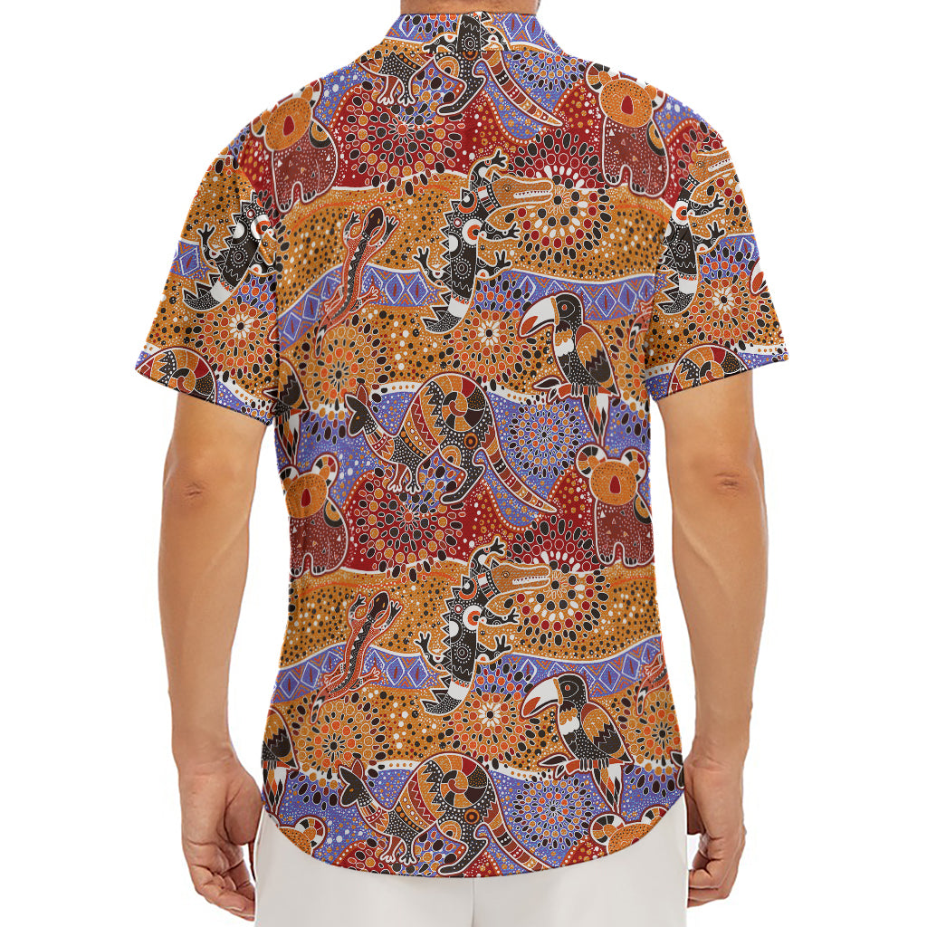 Australian Animals Pattern Print Men's Deep V-Neck Shirt