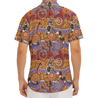 Australian Animals Pattern Print Men's Deep V-Neck Shirt