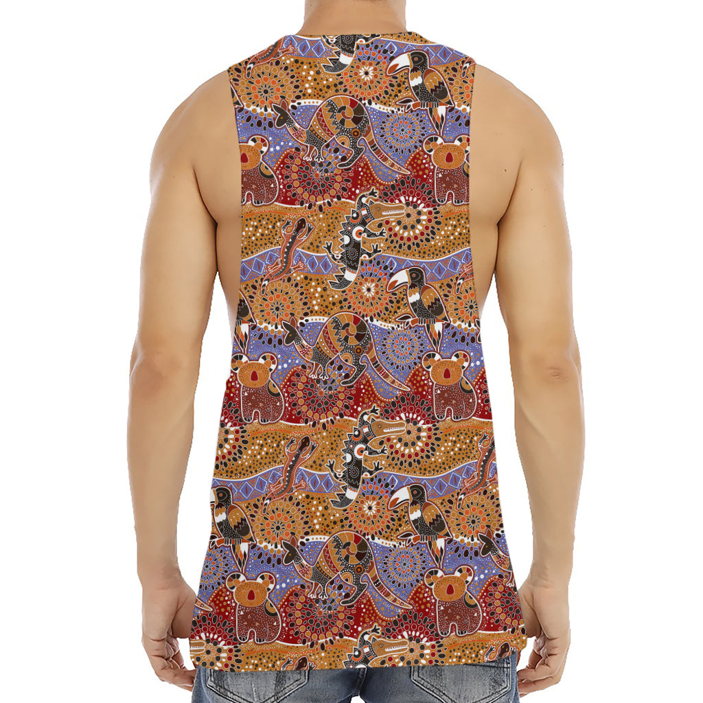 Australian Animals Pattern Print Men's Muscle Tank Top