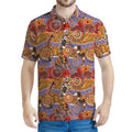 Australian Animals Pattern Print Men's Polo Shirt
