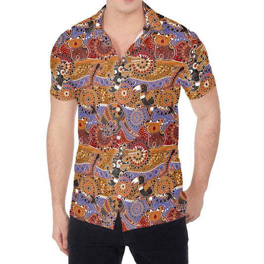 Australian Animals Pattern Print Men's Shirt