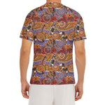 Australian Animals Pattern Print Men's Short Sleeve Rash Guard